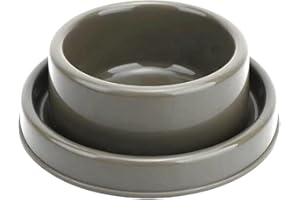GRPET Ants Away Dog Bowl Cat Puppy Food Bowls Round No Spill Eating Feeder for Small Animals Brown S