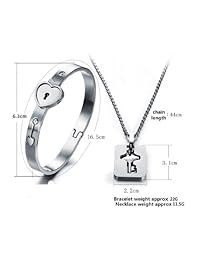 Romance - Pulsera de acero inoxidable con candado en forma de corazón