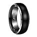 Frank S.Burton Black Rings for Men Women 6mm 8mm Tungsten Men's Wedding Band Flat Dome Engagement Promise Rings Comfort Fit Size 4-15