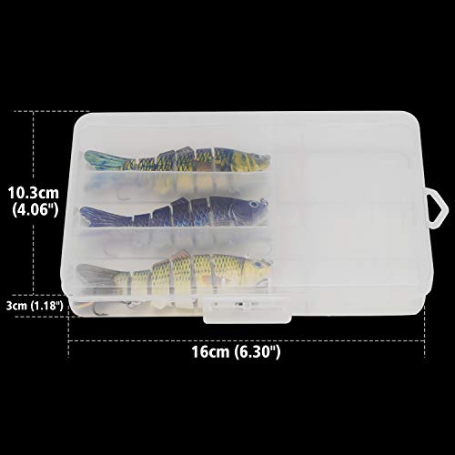 Magreel Leurre Pêche Mer Multi Articulé, Leurre Truite Kit De Pêche Au Leurre à Décélération Lente Pour Truite, Brochet, Perche Et Plus – Lot De 3