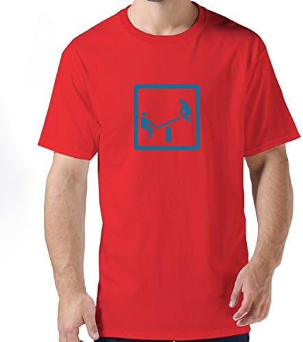 Play Ground For Children Showing Kids On A See Saw Red Men's Crew Neck T-Shirt M