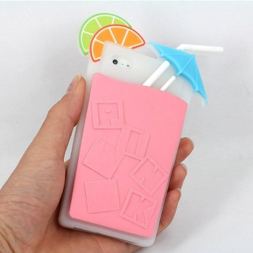 ONG Victoria's Secret Beverage cup Soft Silicone case For iPhone 5 5S-Pink