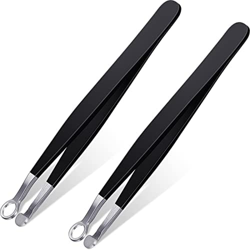 2 Pieces Nose Hair Tweezers Nose Hair Trimming Tweezers Stainless Steel