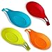 Annstory Spoon Rests, Kitchen Silicone Spoon Holders, Set of 4, Colourful