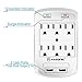 Wall-Mount Power Outlet, Kasonic 6 AC Socket Surge Protector with 2.4 Amp Dual USB Charging Station; Grounding and Protection Indicator for Home, Office, UL Certified (2 Pack)