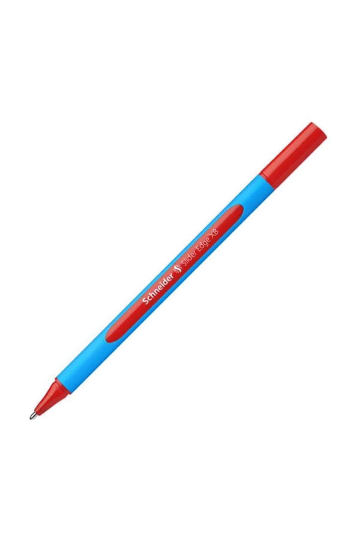 Schneider 152202 Ballpoint Pen Slider Edge with Cap XB Red Barrel Colour: Cyan-Red Pack of 10 — image 1