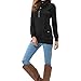 levaca Womens Shirts Long Sleeve Button Pocket Casual Slim Tunic Tops Black L