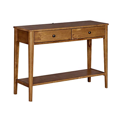 MUSEHOMEINC California MidCentury Solid Wood 2Tier Console Table with