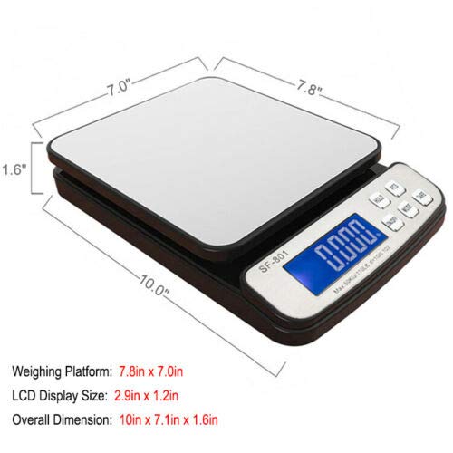110 LB 50KG Digital Postal Scale, MOCCO Heavy Duty Stainless Steel Multifunctional Shipping Scale 0.1oz / 1g Accuracy with Large Base Counting Function for UPS USPS Floor Bench Office Weight