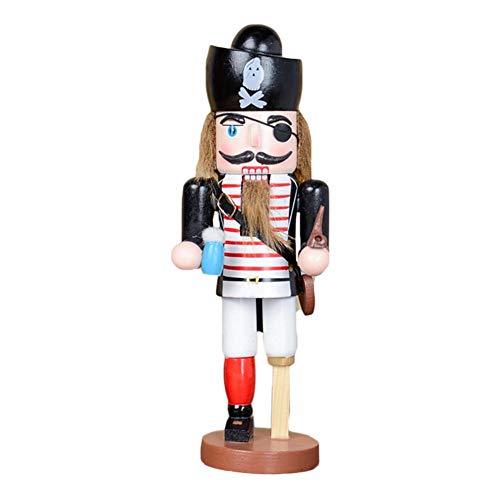 Collectible Wooden Christmas Nutcracker,25CM Puppet Decorative Ornaments Pirate Captain Naval Nutcracker Puppet Soldier Nutcracker Festive Holiday Decor