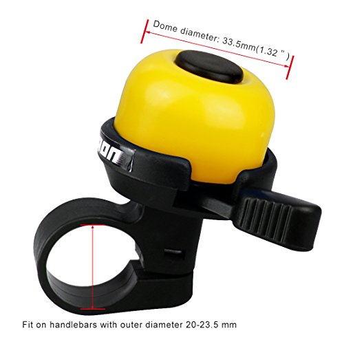 LYCAON Bike Bicycle Bell Double-Ring Loud Crisp Clear Sound for Scooter Cruiser Ebike Tricycle Mountain Road Bike MTB BMX Electric Bike (Yellow)