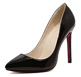 Katypeny Women's Fashion Sexy Shallow Mouth Pointed Toe Slip On High Heeled Pumps Dress Shoes