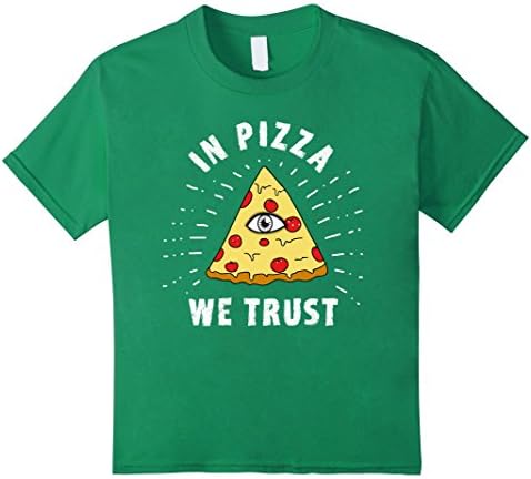 unisex-child pizza illuminati all seeing eye pyramid humor nerd T-Shirt  8 Kelly Green