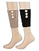 Dimore Knitted Button Boot Cuffs Faux Thick Winter Leg Warmers Boot Toppers Beige/Black