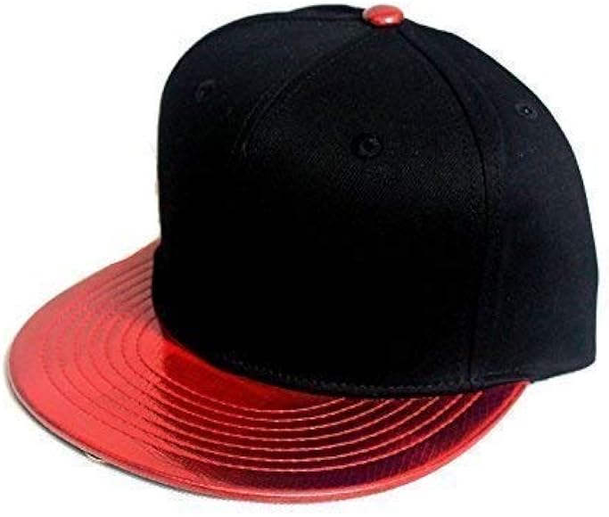 plain black flat peak cap