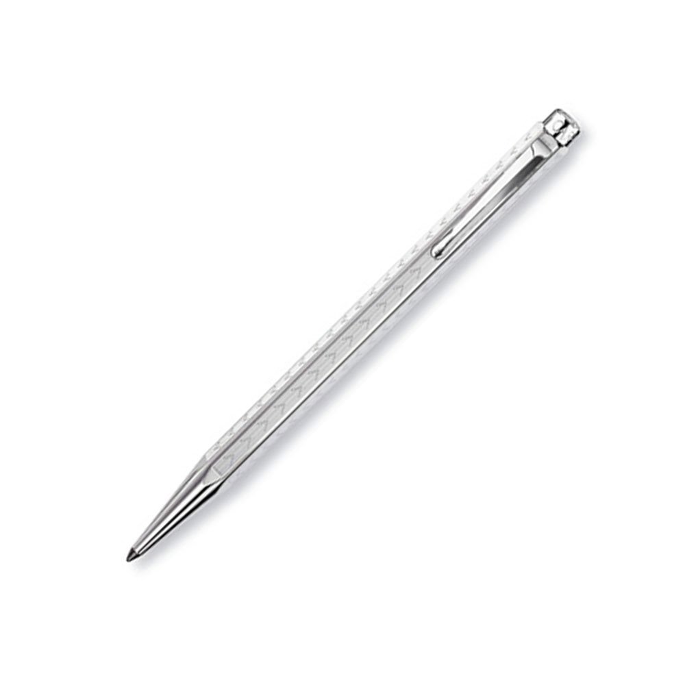 Caran d 'Ache Pain 890.286 Clip-on Retractable Ballpoint – 1Pièce Ball-Point Pen – Ball Point Pens (Clip-on Retractable Ballpoint Pen, Silver (S), Hexagon, Either Hand, Box of 1 (S)