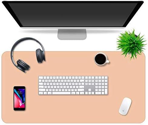 Multipurpose Office Desk Pad and Computer Desk Mat - Fun and Pretty Waterproof Office Desk Mat and Desk Blotter Pad - Home Office Accessories (Large (35.5" x 17.5") (Golden Sands Tan)