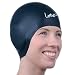 Swim Caps Ear Protection 3D - Swimming Cap for Women Men - Silicone Swim Cap Waterproof - Fits Long Hair & Short - Adult Swim Cap - Youth Swim Cap - Swim Hats (Black)
