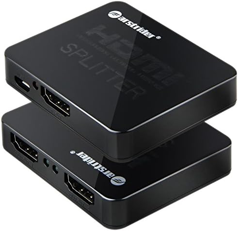 Farstrider Super Mini HDMI Splitter 1x2 Ports (1 Input to 2 Outputs) Active Amplifier Support 3D, Ultra HD 4K, Deep Color &amp; HD Audio for HDTV SKY Blu-ray PS4 Xbox - Black
