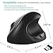 Vertical Mouse, 7Lucky Small Rechargeable Ergonomic Wireless Mouse 2.4GHz High Precision Optical Mice : 3 Adjustable DPI Levels, 6 Buttons for PC, Desktop, Laptop,【for Small Hands】- Black