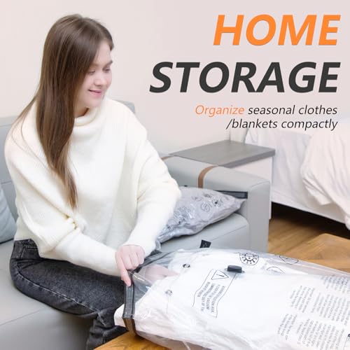 10 Vacuum Bags + Cordless Electric Pump – Multiple Sizes (3×60×80/3×50×70/4×40×60 Cm) Reusable PA+PE, Save 80% Space, Ideal for Travel & Daily Storage