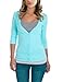 Juniors - Womens 3 4 Sleeve T Shirt Button Cotton Knit V-Neck Cardigan Sweater