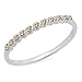 Dazzlingrock Collection 0.12 Cttw Round Champagne Diamond Women Wedding Stackable Band in 925 Sterling Silver, Size 7.5