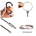 Locking Carabiner, Aluminum D-Ring, Carabiner Keychain Hook Clip for Outdoor, Camping, Hiking, Traveling, Backpack (10 Pcs+5 Key Rings+2 Wire Keychain Cable)