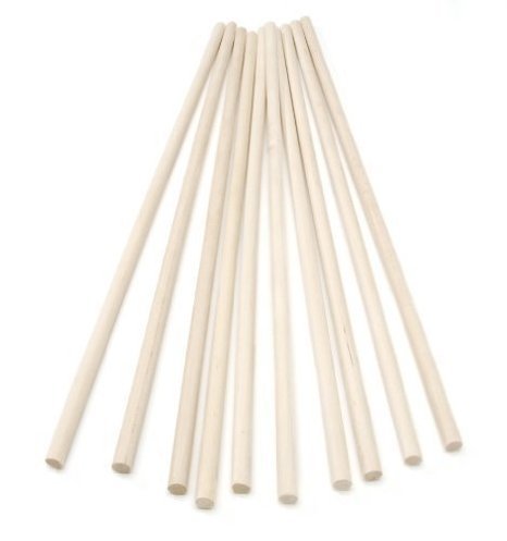 30cm Wooden Craft Sticks - Hardwood Dowels Poles 10mm Diameter 10 Pack