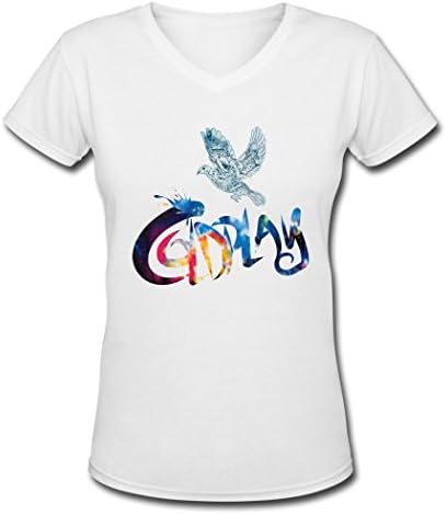 Women's 2016 Coldplay Logo V-neck T shirt Medium