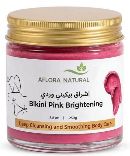 AFLORA NATURAL Bikini Pink Brightening & Moisturising Cream, Deep Hydration, Strong Floral Fragrance, Shea Butter, 250ml