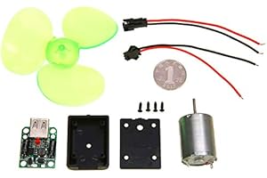 Phoncoo 1 Set Mini Wind Electric Generator - Wind Powered, USB Port - Green - 50 Hz - 5V - Wind Turbine Motor - Emergency Phone Charger - DIY Kits - Copper - Camping, Emergency Power