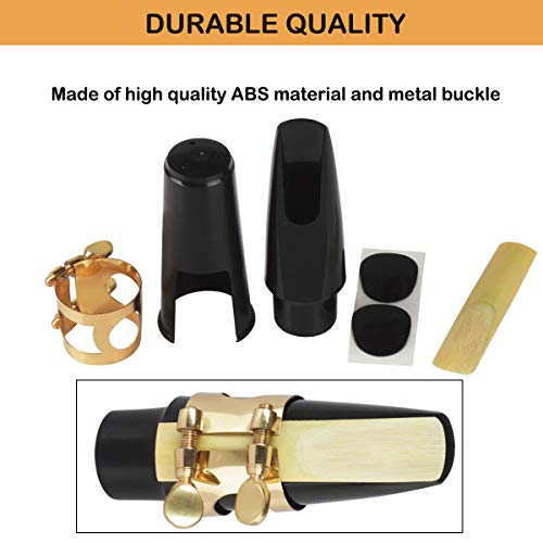 Alto Saxophone Mouthpiece Kit, Saxophone Mouthpiece with Metal Ligature, Saxophone 2.5 Reeds, Cushions and Plastic Cap