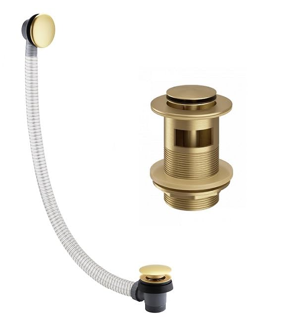 Brushed Brass Bath and Basin Waste Pack | Bath Waste | Basin Waste | Brushed Brass Finish | Bathroom Plugs