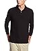 Lee Uniforms Men's Modern Fit Long Sleeve Polo, Black, Large
