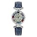 Glass Of Venice Murano Glass Millefiori Watch with Leather Band - Blue Multicolor