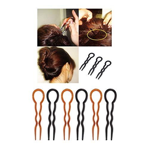 20 Pack Fast Easy Dance Ballet Doughnut French Bunhead Donut Bun Makers Chignon Fork Hair Pins Side Shell Combs Twist Clips Barrettes Sticks Hair Tie Twist Hair Holder Accessories for Kids Women Girls