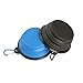 Vivifying Collapsible Dog Bowls, 2 Pack Silicone BPA Free Foldable Travel Dog Bowl for Feed and Water (Black+Blue)