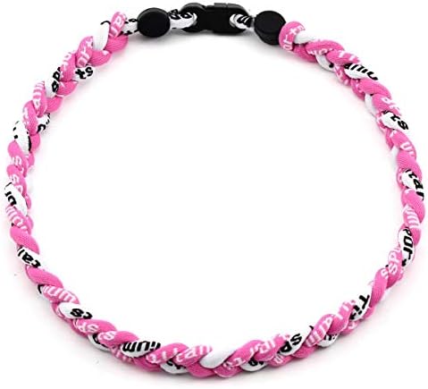Titanium Jewelry Pink White Necklace Tornado Ionic Sport Braided 3-Rope (S - 16") Titanium