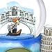 Italy Snow Globe of Rome, Pisa and Venice. (3.5 Inches Tall), 65mm Italy Snow Globe