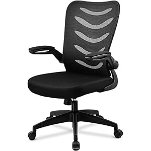 ComHoma Office Chair Ergonomic Desk Computer Chair with Flip Up Arms Lumbar Support Adjustable Swivel Mid Back for Home…