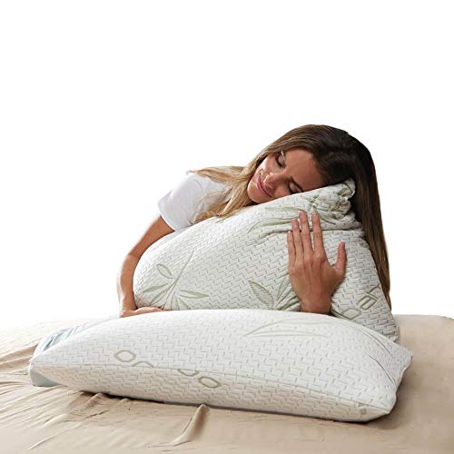 Hotel Comfort Premium Bamboo Memory Foam Pillow Queen Size Set