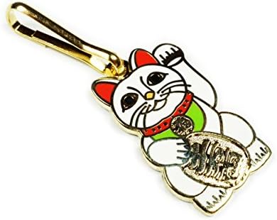 Maneki Neko Lucky Cat Japanese Talisman Backpack Jacket Vest ZIPPER PULL CLIP