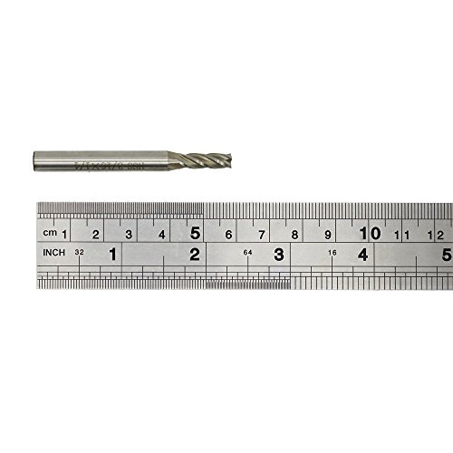 AUTOTOOLHOME 3/16" X 1/4" High Speed Steel HSS 4 Flute Straight End Mill Milling Cutter Pack of 2