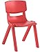 Flash Furniture Red Plastic Stack Chair table, Set of 1