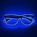 Fronnor Glow Eye Glasses with Voice Control Light Up El Wire Glowing Party Rave Glasses for Halloween,Party Favor (Blue)