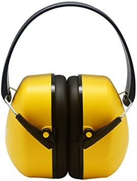 Shooting Earmuffs/ Noise Soundproof Headset/Sport Headphones/ Hearing Protection Ear Muffs for Industrial Firearm Hunting, Relaxing Earphones for Work, Study and Sleep, Foldable Ear Covers- Red/Yellow