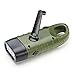 BABALI Hand Crank Solar Powered Flashlight LED Portable Dynamo Rechargeable Carabiner Buckle Emergency Mini Torch for Outdoor Camping Climbing Hiking
