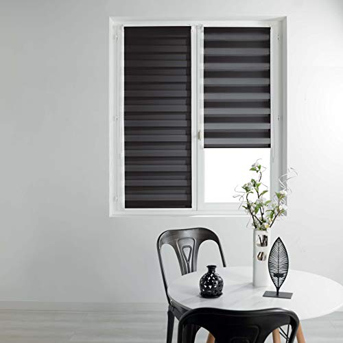 Douceur dInterieur Day and Night Rollo, Baumwolle, Daynight Black, 45 x 180 cm