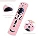 Remote Cover for Fire TV Stick 4K, Silicone Remote case for Fire TV Cube/Fire TV(3rd Gen) Compatible with All-New 2nd Gen Alexa Voice Remote Control, Lightweight Anti-Slip Shockproof (Pink)